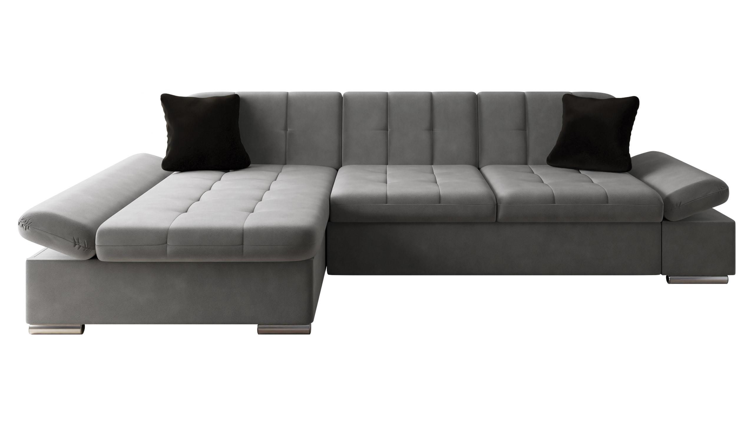 ECKSOFA Montana, Seite: Links - Alufarben/Schwarz, Holz/Textil (278/161cm) - MIRJAN24