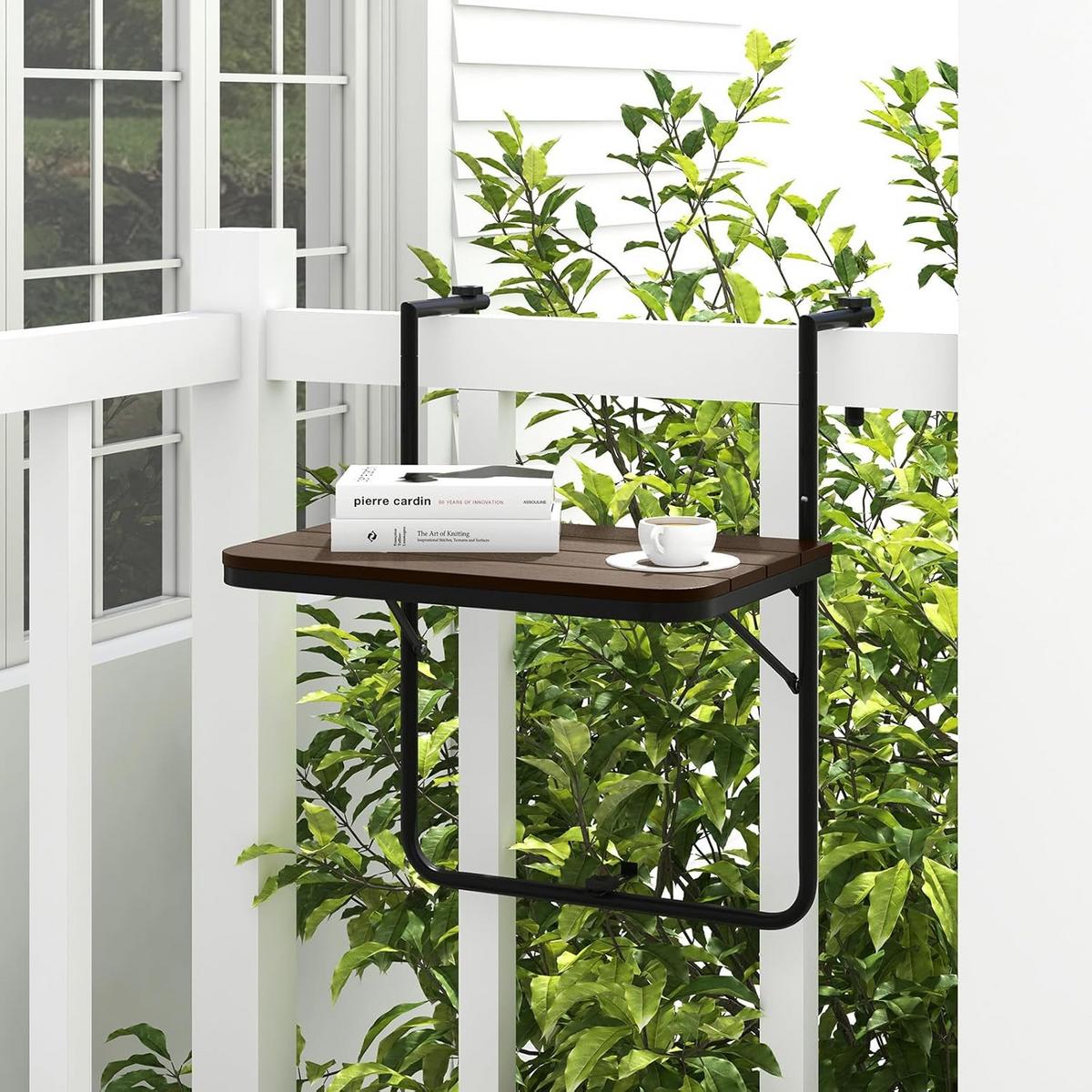 BALKONHÄNGETISCH Kaffee - Braun, Kunststoff (40/60/84cm) - COSTWAY