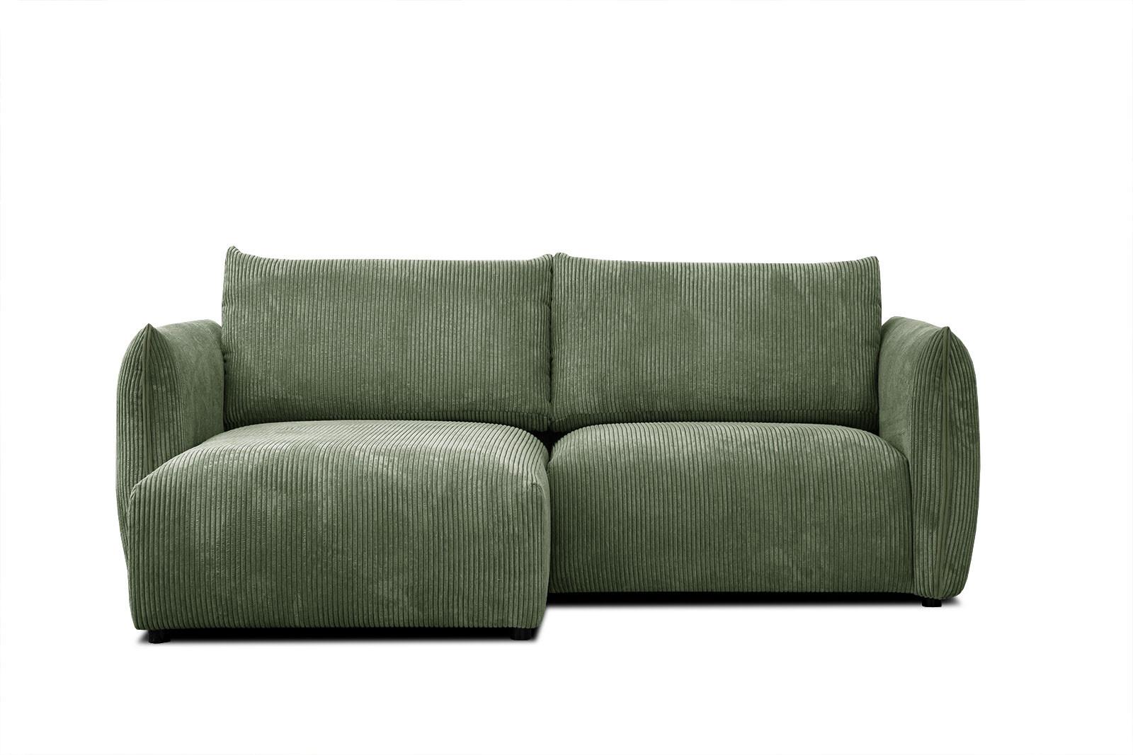 ECKSOFA TAUER 3-Sitzer, olivgrün - Schwarz/Olivgrün, Holzwerkstoff/Kunststoff (173/206cm) - Wozimo