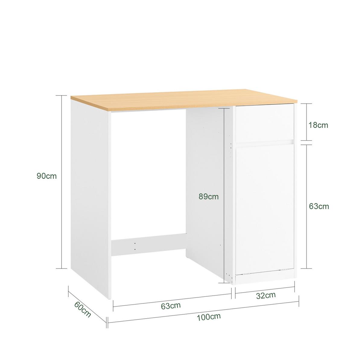 WASCHMASCHINENSCHRANK Weiß - Weiß, Holzwerkstoff (100/90/60cm) - SoBuy