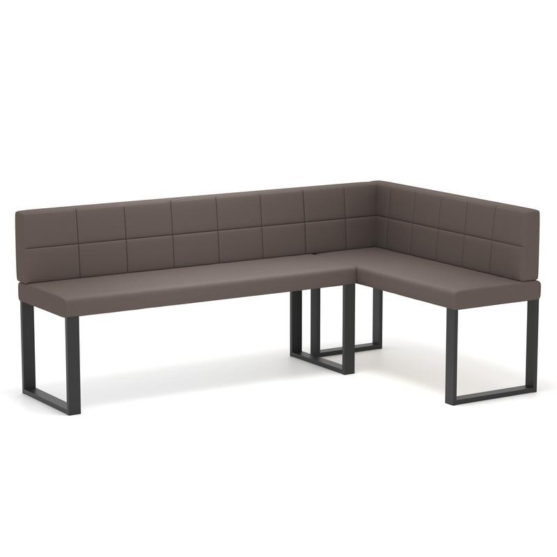 ECKBANK rechts SANA U Kunstleder gesteppt, 142/196 cm Braun - Braun, Kunststoff/Textil (142/196cm) - Idohome