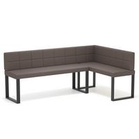 ECKBANK rechts SANA U Kunstleder gesteppt, 142/196 cm Braun - Braun, Kunststoff/Textil (142/196cm) - Idohome