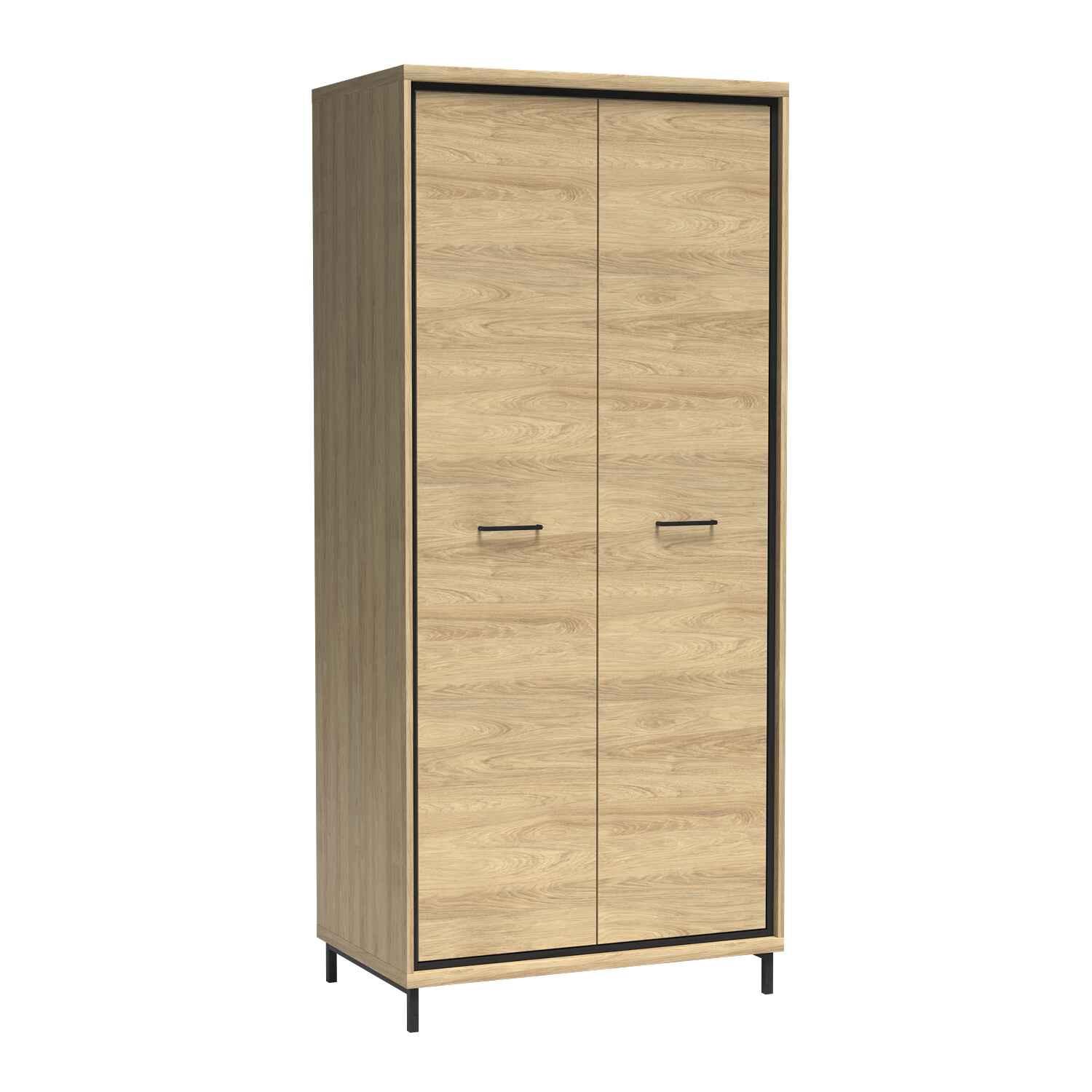 DREHTÜRENSCHRANK SYNDRA 92,2/197/58,5 cm 2-türig Eichefarben - Eichefarben, Holzwerkstoff (92.2/197/58.5cm) - MASSENO