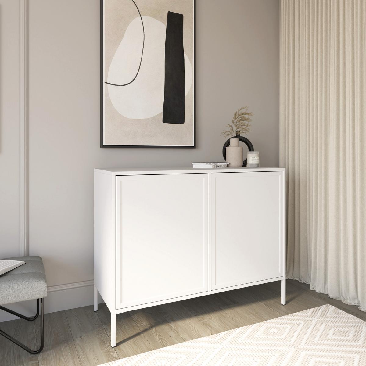 SIDEBOARD Velveto Weiß 100 cm - Weiß, Holzwerkstoff/Metall (100/86/40cm) - Selsey