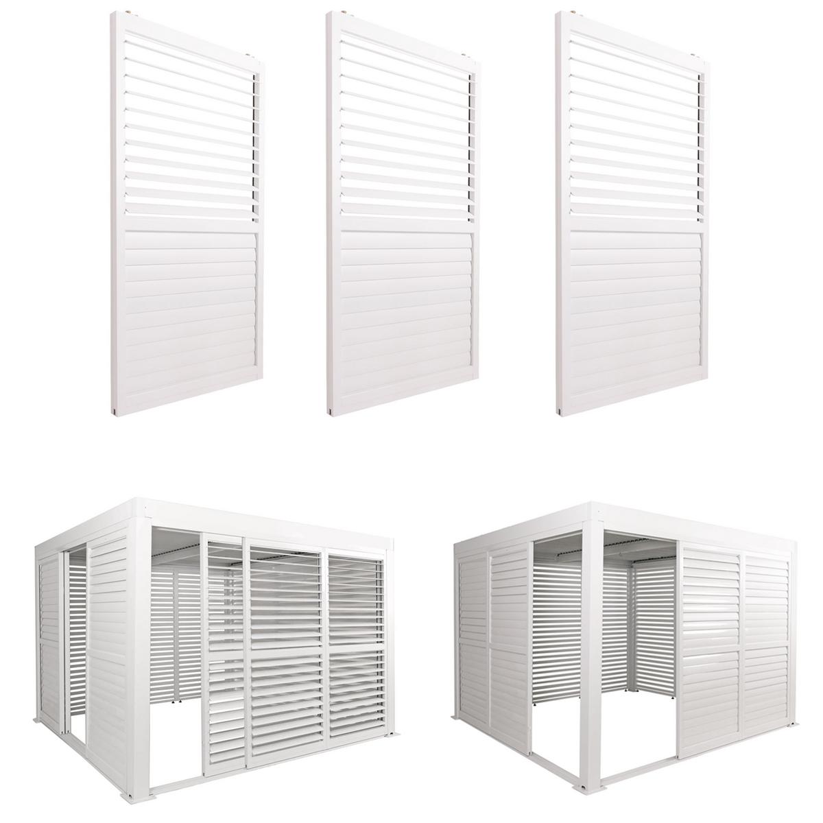 SCHIEBETÜR FÜR PERGOLA 3ER-SET Weiß 3er-Set-Set - Weiß, Metall (272/206/11cm) - MCW