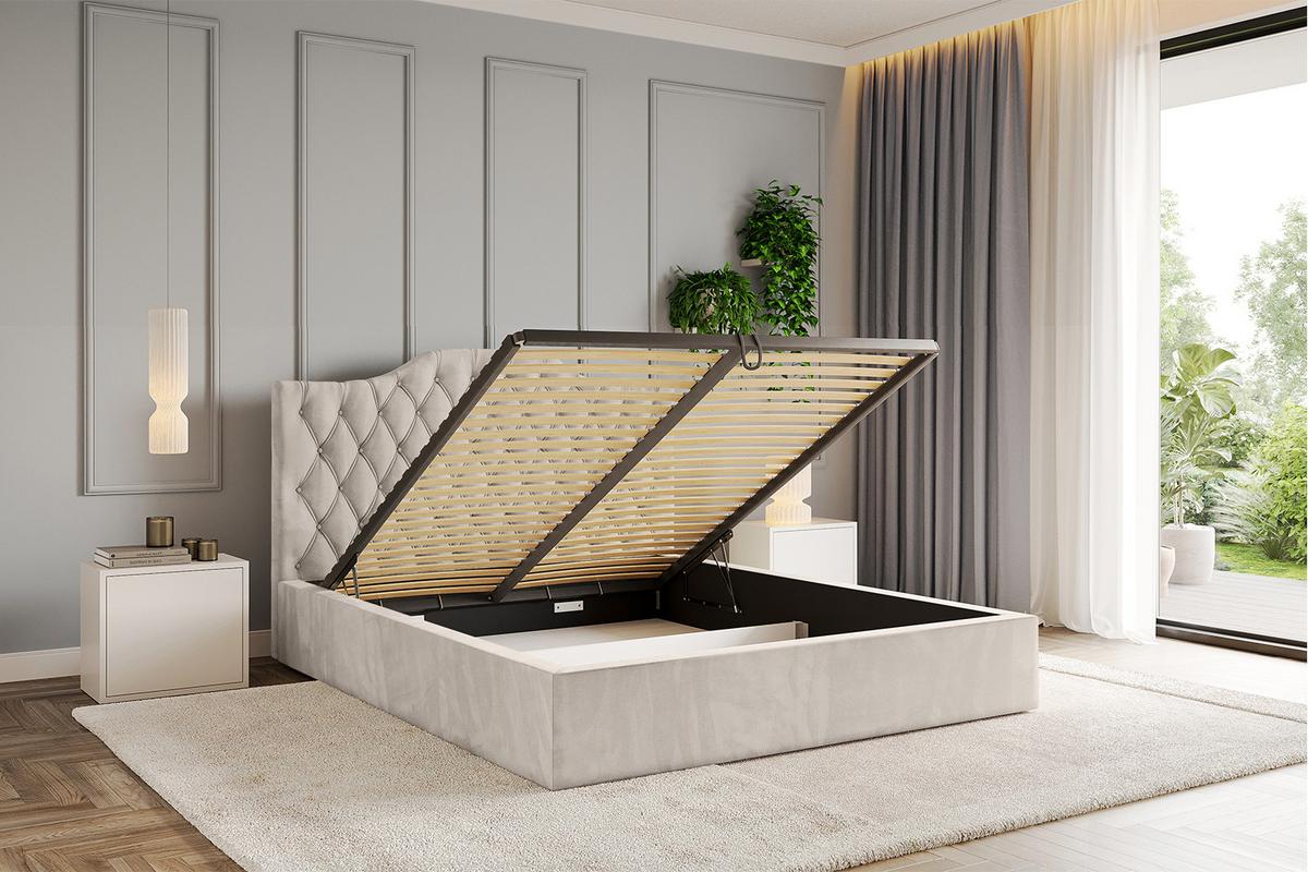 POLSTERBETT mit Bettkasten und Lattenrost, Boxbett ohne Matratze - FALIO 120x200 Beige - Beige, Holzwerkstoff/Textil (120/200cm) - ALTDECOR
