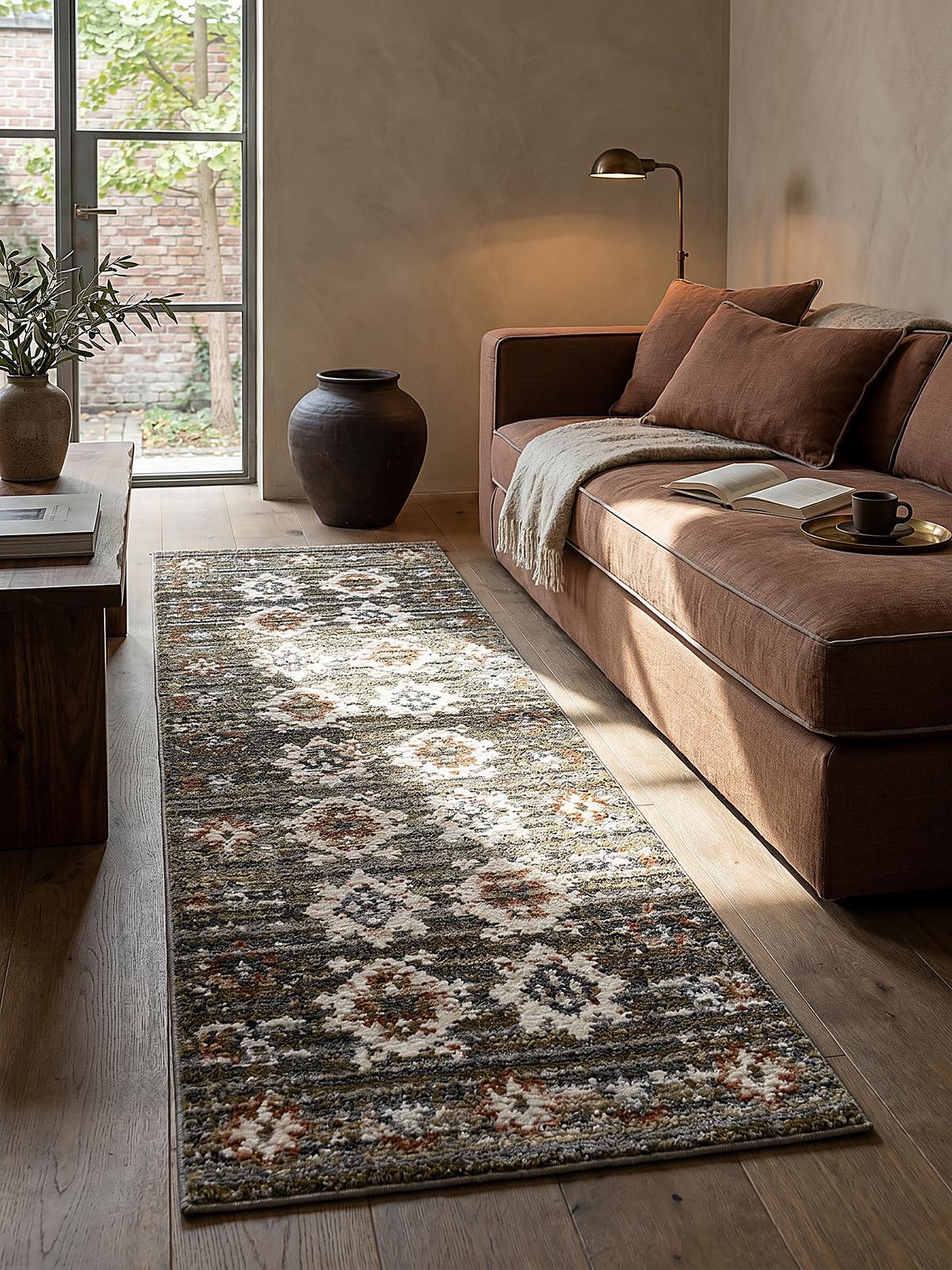 KURZFLORTEPPICH PERRAN, im Vintage-Stil, Grün, 80 x 300 cm - Grün, Textil (300/80cm) - KADIMA DESIGN