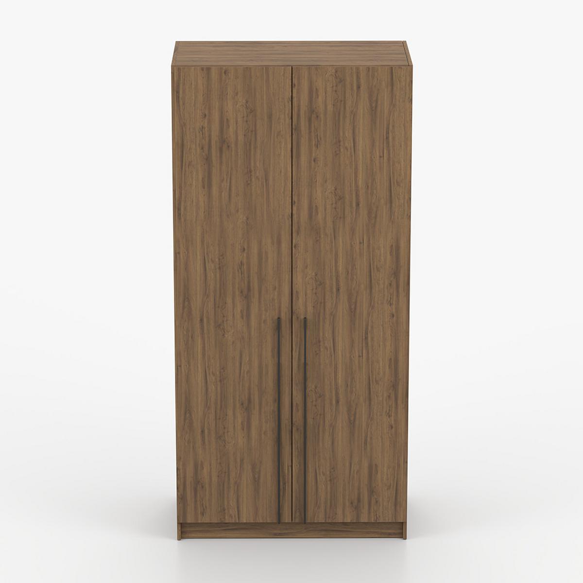 DREHTÜRENSCHRANK ROSA III 2D 100/210/55, 2-türig, Nussbaum - Nussbaumfarben, Holzwerkstoff (100/210/55cm) - imoebel24