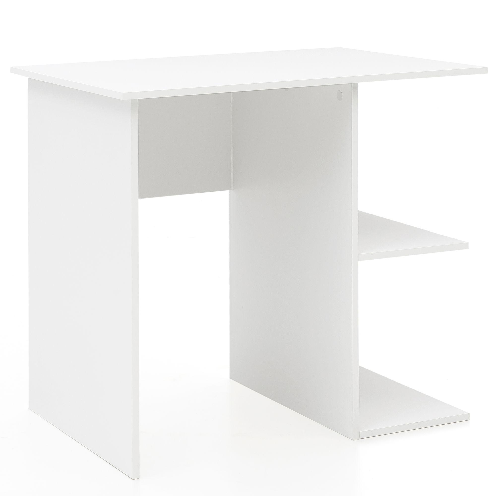 SCHREIBTISCH – Weiß, 82x60x76 cm, kompakt, mit Ablage - Weiß, Holzwerkstoff (82/60/76cm) - KADIMA DESIGN