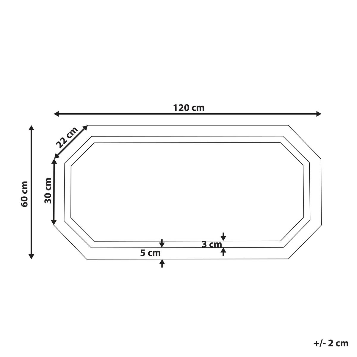 BADSPIEGEL mit LED-Beleuchtung achteckig 120/60 cm Locmariaquer - Silberfarben, Glas (120/60/4cm) - Beliani