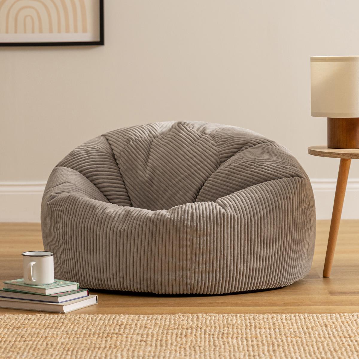 SITZSACK Klassisch Kingston, Cord - Grau, Textil (85/50/85cm) - icon