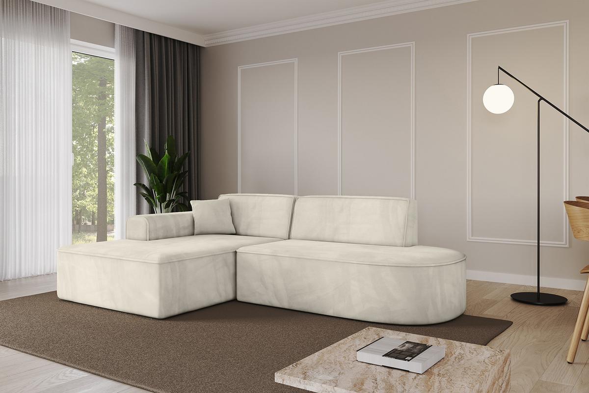 ECKSOFA Ottomane Links IREA-L1-v3 - 234x171x79 cm Dunkelgrau - Ecru, Holzwerkstoff/Textil (234/171cm) - ALTDECOR