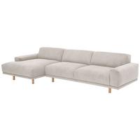 ECKSOFA mit Longchair links Kattryna Cordstoff beige - Beige, Kunststoff (133/283cm) - 58aufmkessel