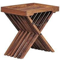 BEISTELLTISCH – Massivholz Klappbar 55x38 cm Landhaus - Dunkelbraun/Braun, Holz (60/40/57cm) - KADIMA DESIGN