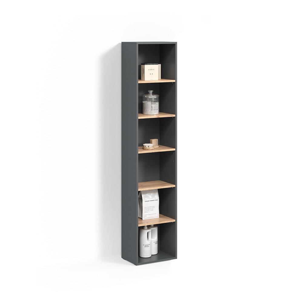 BADSCHRANK Paolina Anthrazit/Goldkraft Eiche 40.2 x 188.6 cm - Honigeiche/Anthrazit, Holzwerkstoff (40.2/188.6/27.3cm) - Livinity®