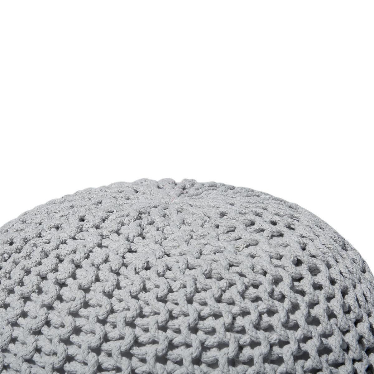 POUF Conrad 40/40/25 cm - Grau, Naturmaterialien/Textil (40/25/40cm) - Beliani