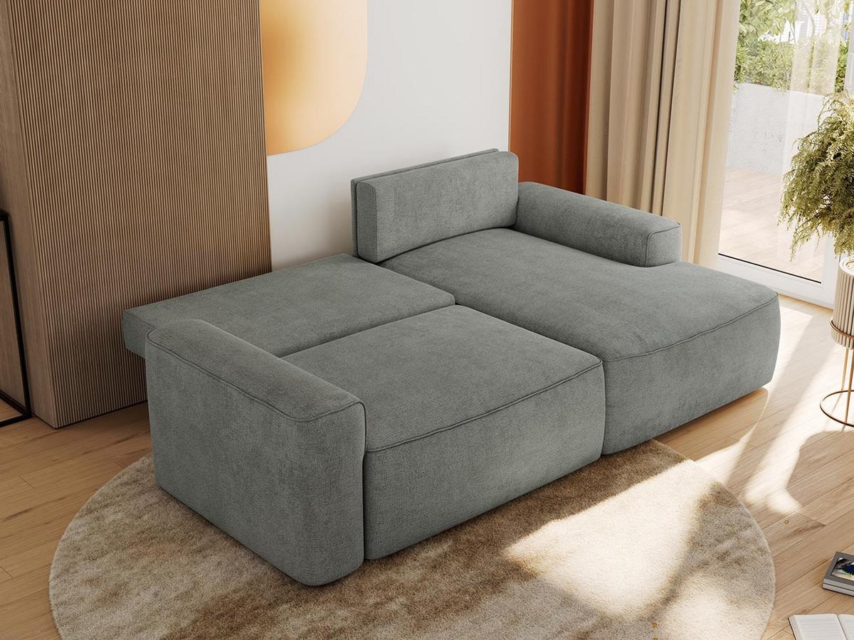 ECKSOFA BELLUNO L Grau Strukture - Rechts - Schwarz/Grau, Textil (233/144cm) - MKS