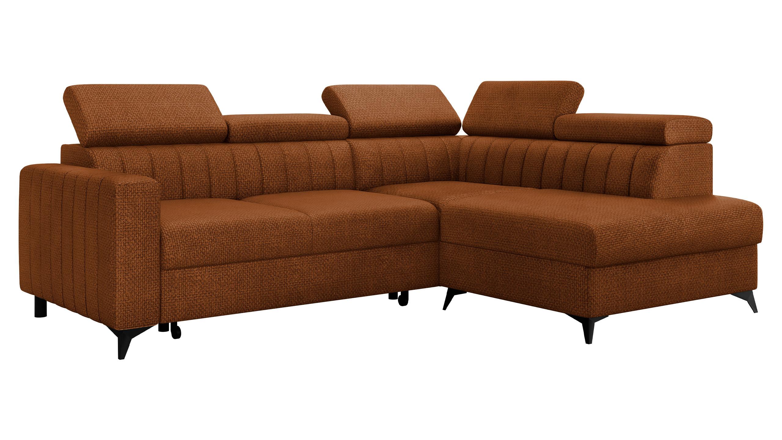 ECKSOFA Milano 2RRLXP, Seite: Rechts 2R+R+LXP - Bronzefarben, Holz/Textil (249/195cm) - MIRJAN24