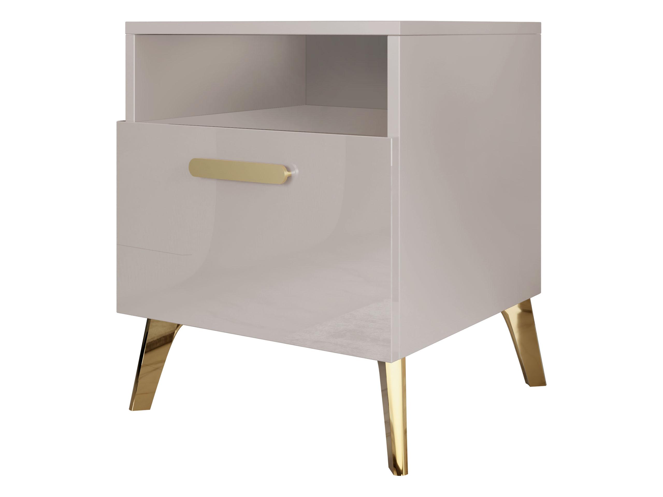 NACHTTISCH Picru 1SZ - Kaschmir/Goldfarben, Holzwerkstoff/Kunststoff (40/47/38cm) - MIRJAN24