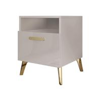 NACHTTISCH Picru 1SZ - Kaschmir/Goldfarben, Holzwerkstoff/Kunststoff (40/47/38cm) - MIRJAN24