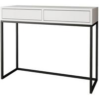 KONSOLENTISCH Lango 100/85/35 weiß mit schwarzen Matellbeinen - Schwarz/Weiß, Holzwerkstoff/Metall (35/100/85cm) - Beautysofa