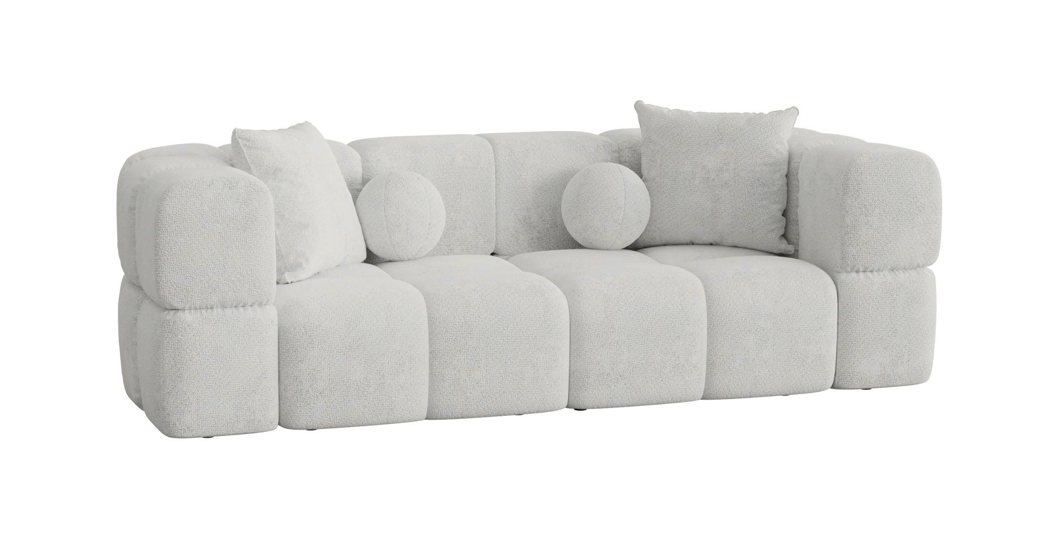 SOFA 3-sitzer Vega - Weiß, Holzwerkstoff/Textil (250/77/103cm) - Fun Möbel