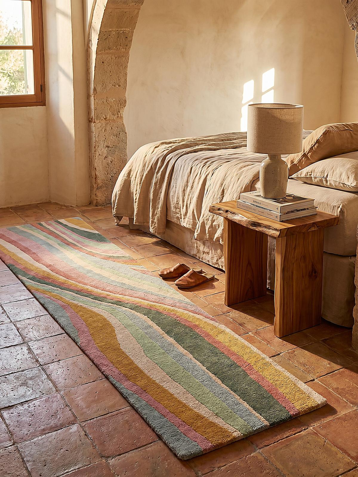 WOLLTEPPICH DERWENT, abstrakt, Grün-Bunt, 60 x 230 cm - Multicolor, Textil (230/60cm) - KADIMA DESIGN