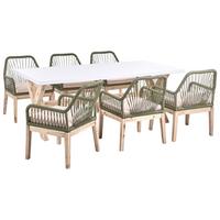 GARTENMÖBEL-SET 6-Sitzer Olivgrün Olbia - Beige/Braun, Holz - Beliani