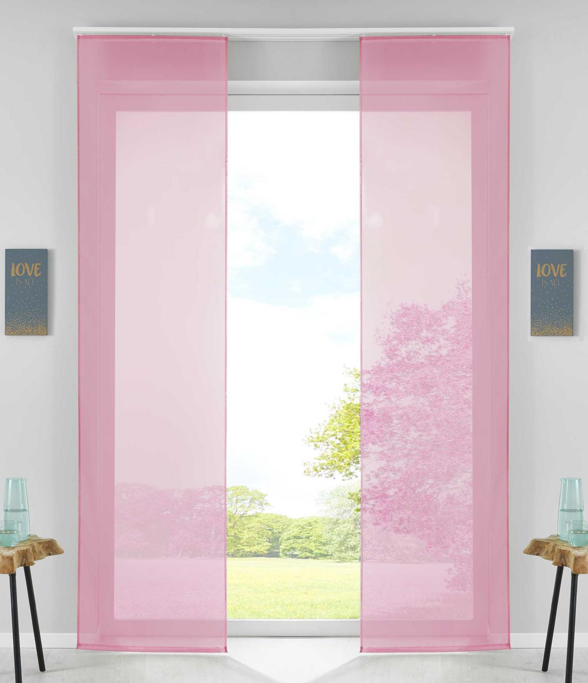 VORHANG 2ER SET HxB 245x60 cm Rosa - Rosa, Textil (60/245cm) - Gardinenbox