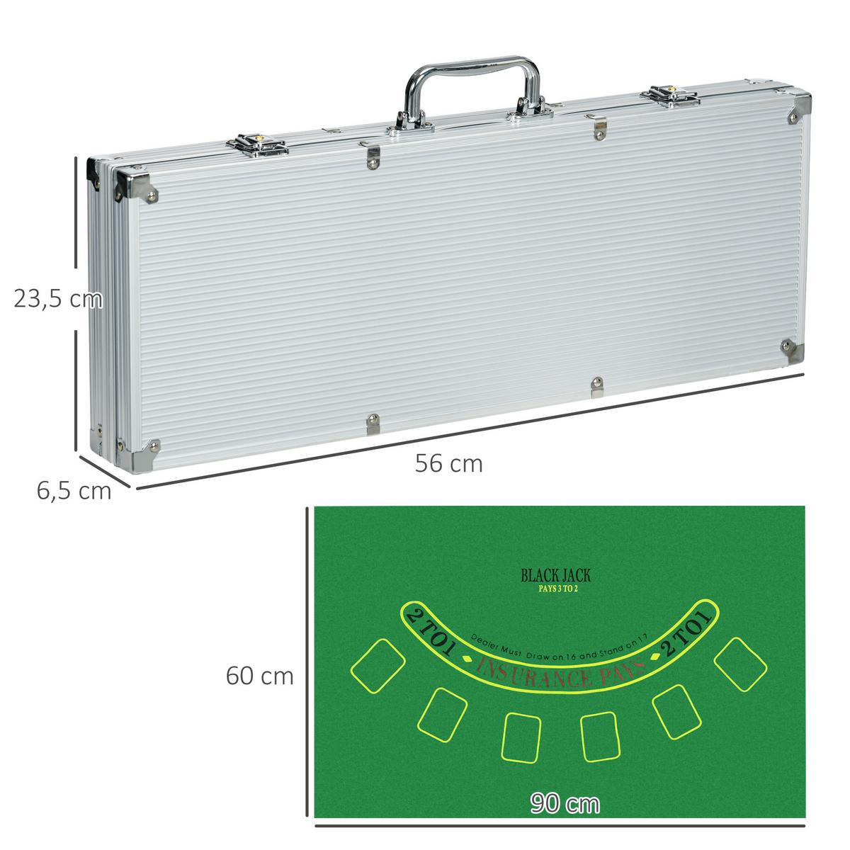 POKERKOFFER-SET Aluminium PS-Kunststoff Silber - Silberfarben, Metall (23.5/56cm) - SPORTNOW