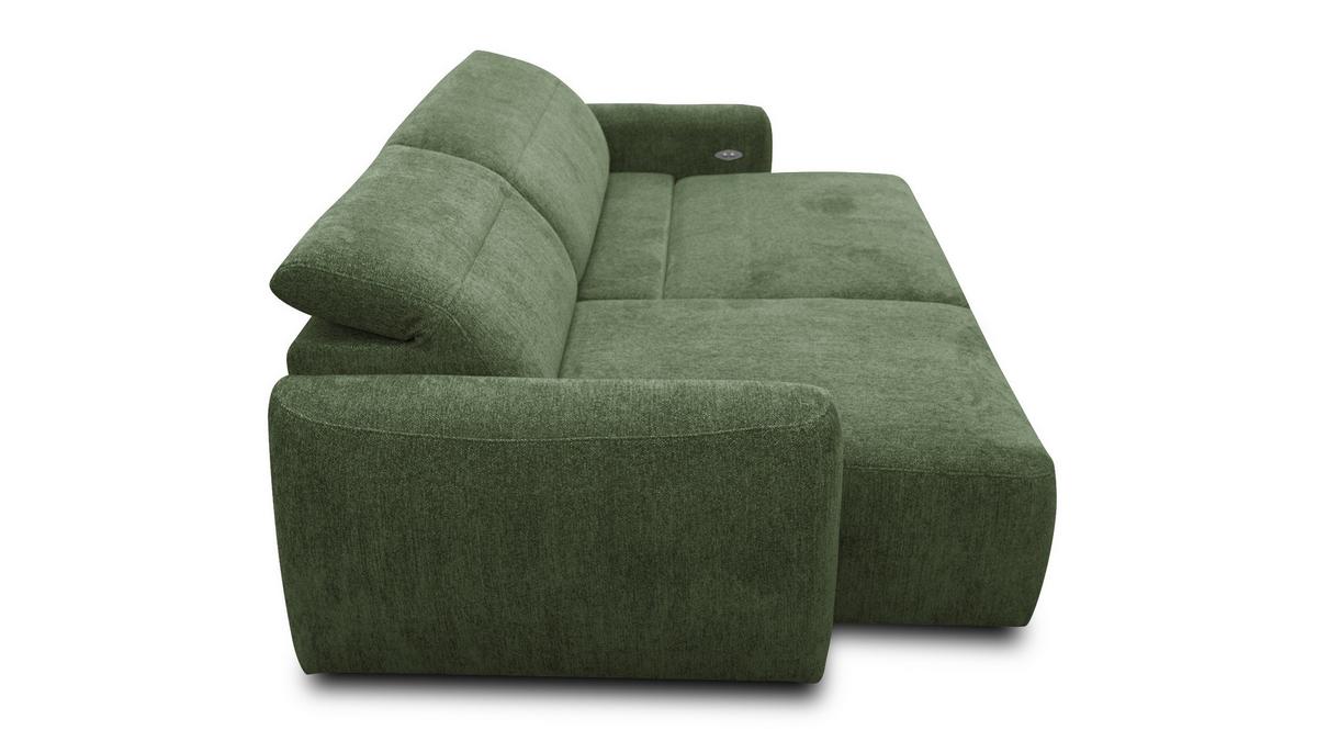 ECKSOFA NERO 4-Sitzer, dunkelgrün - Dunkelgrün/Schwarz, Holz/Textil (272/81/159cm) - Wozimo
