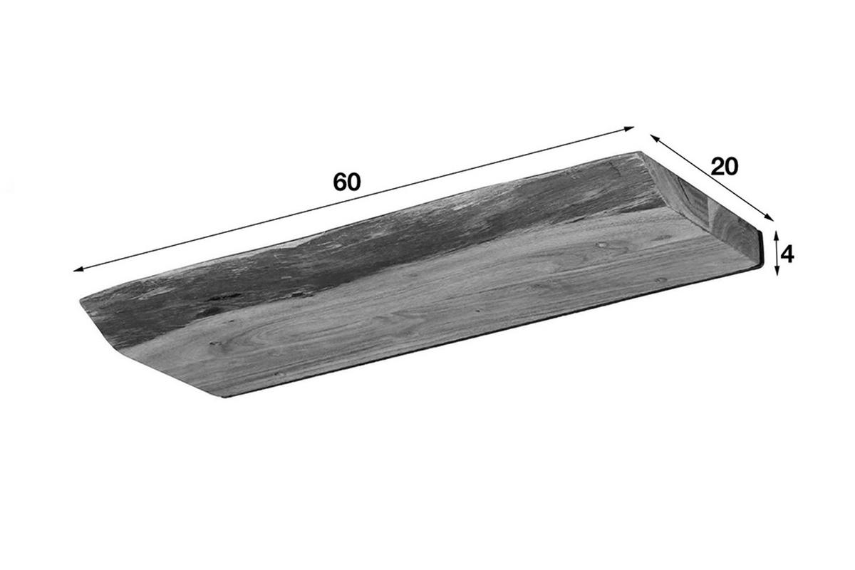 WANDREGAL ERGEA Holz Akazie - Naturfarben, Holz (60/4/20cm) - KAWOLA