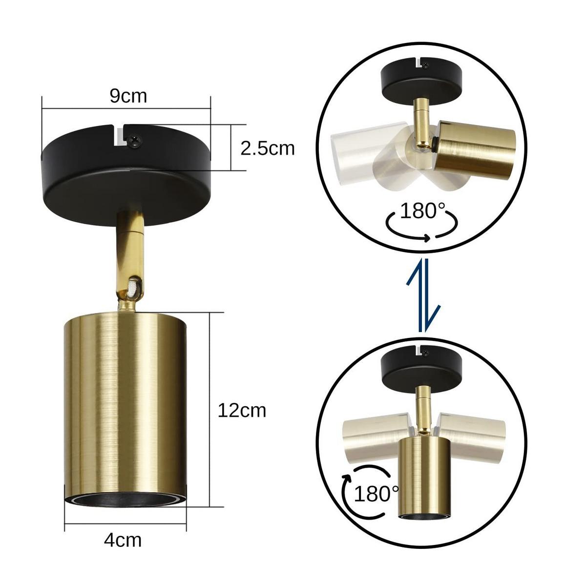 DECKENSTRAHLER Strahlbert 9/28/18 cm - Akaziefarben, Metall (18/9/28cm) - ZMH
