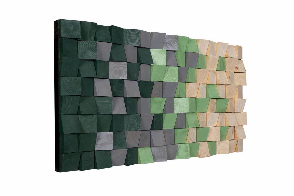 HOLZBILD Grün 98/55 cm - Grün, Holz (8/55cm) - KUNSTLOFT
