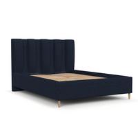 POLSTERBETT Loom 120/200 cm Marineblau im Riva Stoff - Naturfarben/Dunkelblau, Holz/Holzwerkstoff (120/200cm) - AltaBeds