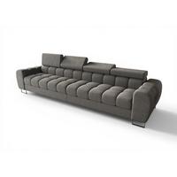 SOFA 4-sitzer Bastien In Stoff Moly - Grau, Holzwerkstoff/Textil (335/95/97cm) - Fun Möbel