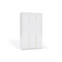 DREHTÜRENSCHRANK AMARA 148/250/58cm 3-türig Weiß - Weiß, Holzwerkstoff (148/250/58cm) - MASSENO