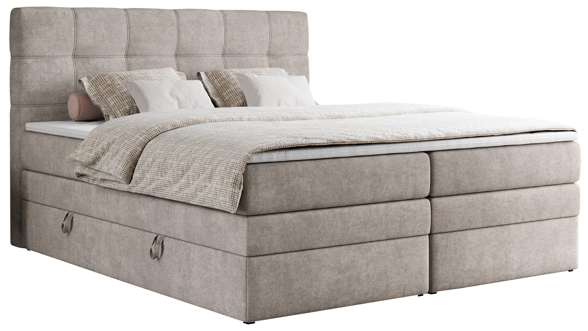 BOXSPRINGBETT ERNI KING 140/200 Beige Struktur - H3 - Beige, Holz/Textil (140/200cm) - MKS
