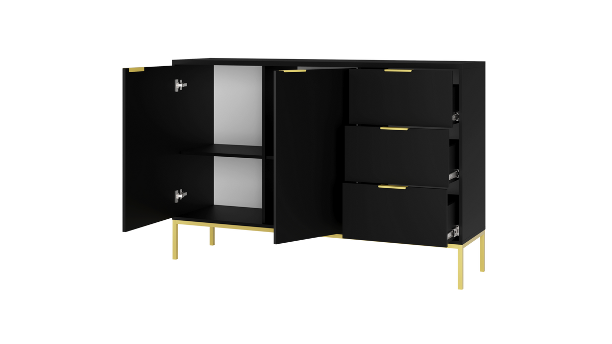 KOMMODE Austin 40/100,4/150 - Goldfarben/Schwarz, Holzwerkstoff (40/100/150cm) - RAUMHIRSCH FURNITURE