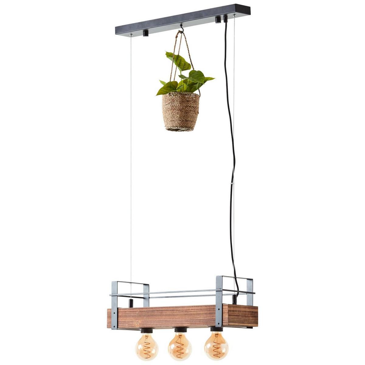 PENDELLEUCHTE Bankwood 99540/46 - Schwarz, Holz (17.5/50/106.5cm) - Brilliant