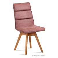 ESSZIMMERSTUHL drehbar (2er-Set) Doris 47x92x60 Eiche geölt/Rosewood - Eichefarben/Dunkelrosa, Kunststoff (60/92/47cm) - 58aufmkessel