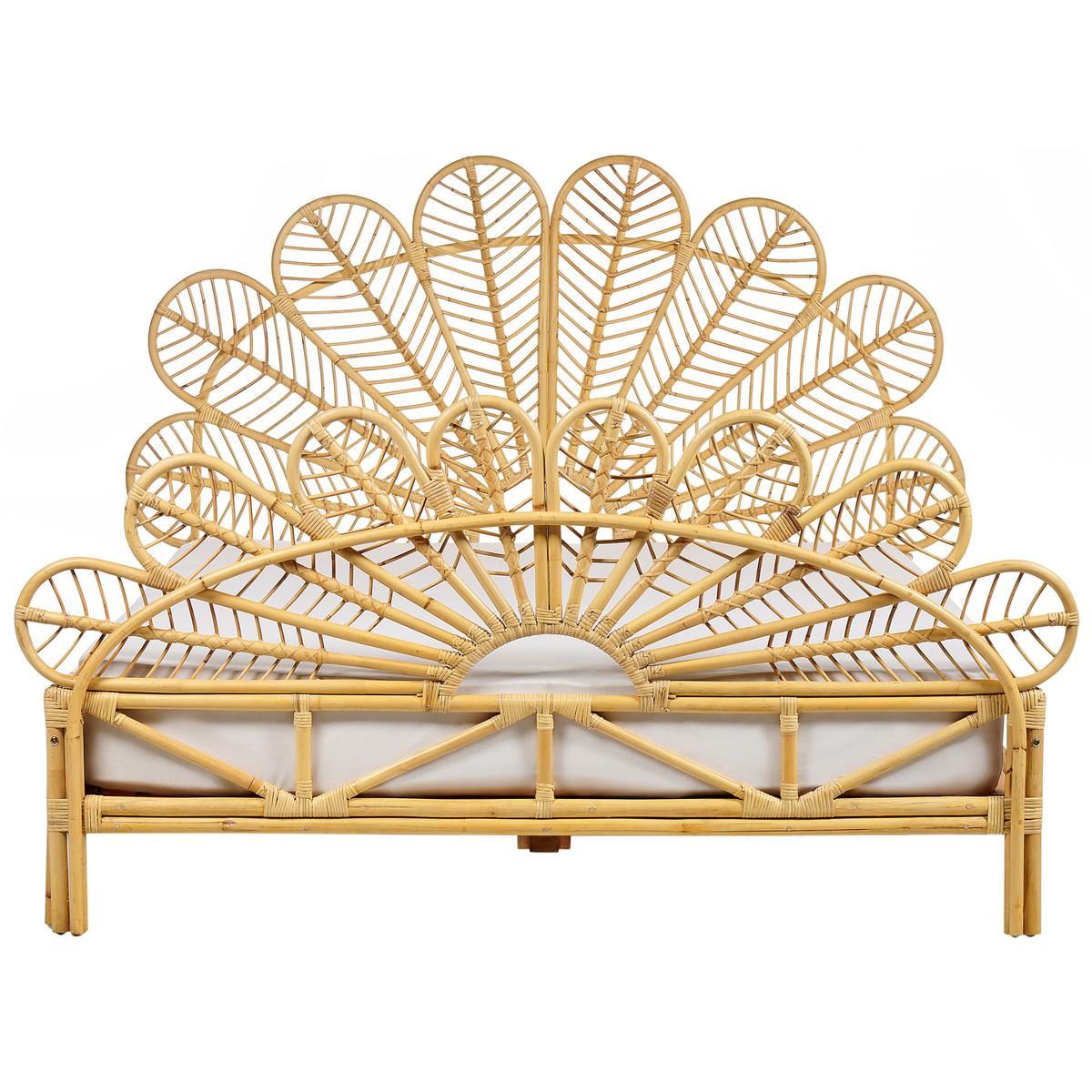 DOPPELBETT 160/200cm Heller Holzfarbton Florentine - Hellbraun, Naturmaterialien (160/200cm) - Beliani