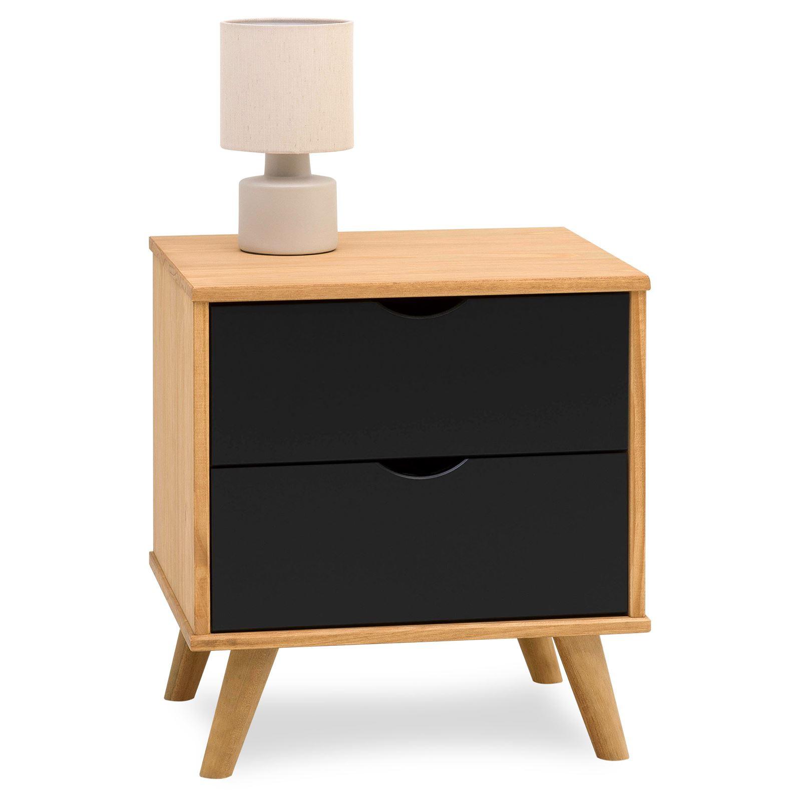 NACHTTISCH COLIMA - Dunkelbraun/Schwarz, Holz (50/46/40cm) - IDIMEX