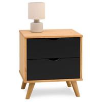 NACHTTISCH COLIMA - Dunkelbraun/Schwarz, Holz (50/46/40cm) - IDIMEX