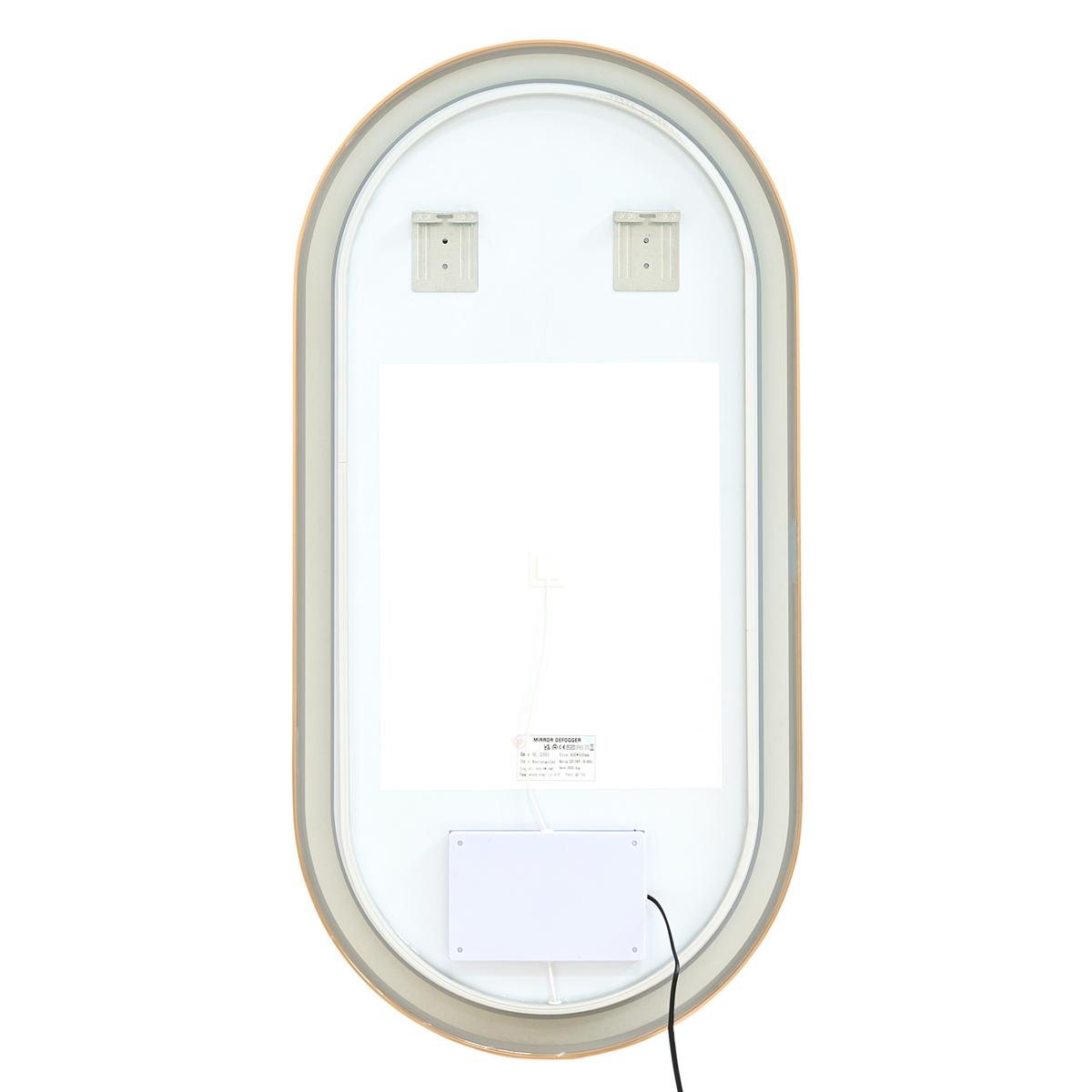 LED-BADEZIMMER-SPIEGEL 60/120 cm Silber Chiddes - Silberfarben/Goldfarben, Glas (60/120/3cm) - Beliani
