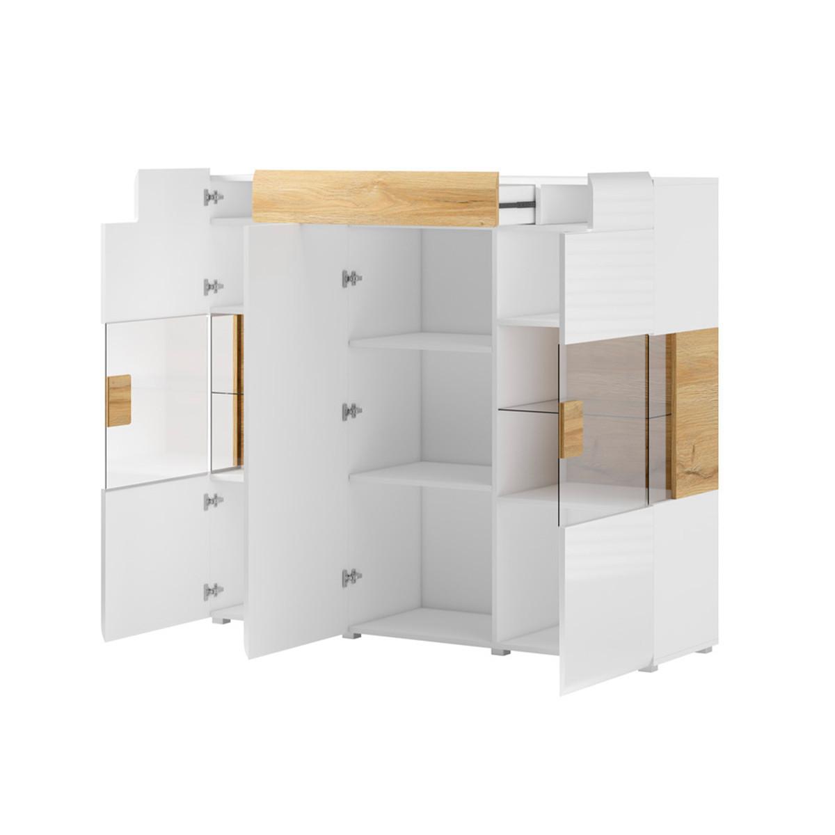 SIDEBOARD Jules Weiß und Holz - Weiß, Holzwerkstoff (147/131/39cm) - Petits-meubles