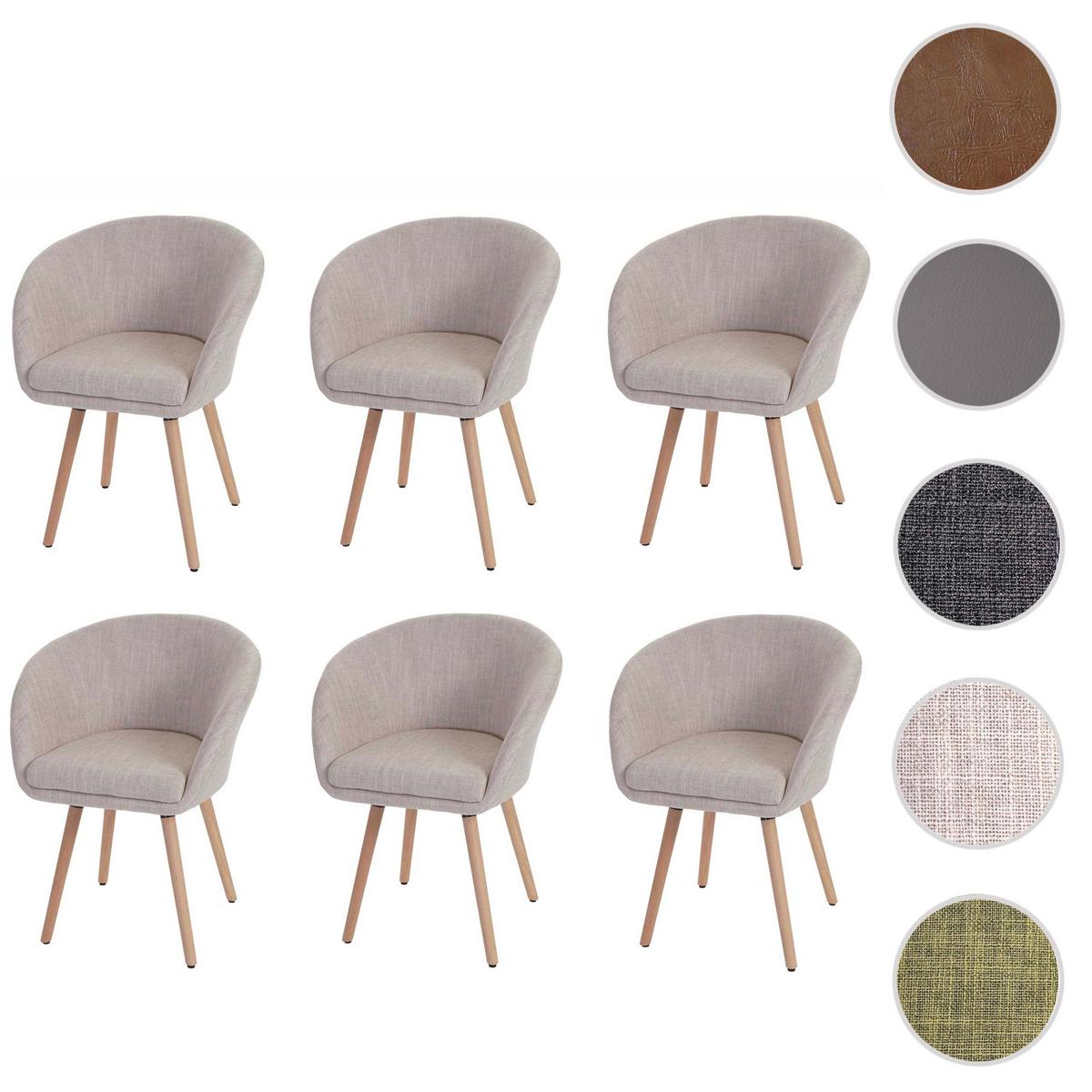 ESSZIMMERSTUHL Beige, Grau 6er-Set - Greige/Beige, Textil (61/80/56cm) - MCW