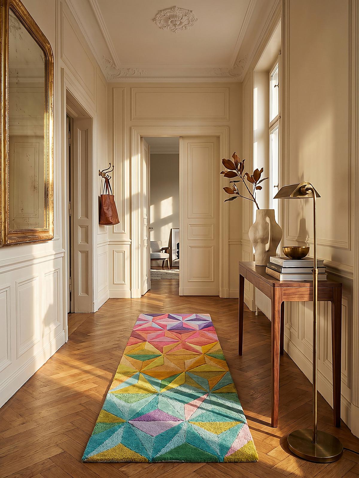 TEPPICH aus Wolle DERWENT in Bunt, geometrisch, 60 x 230 cm - Multicolor, Textil (230/60cm) - KADIMA DESIGN