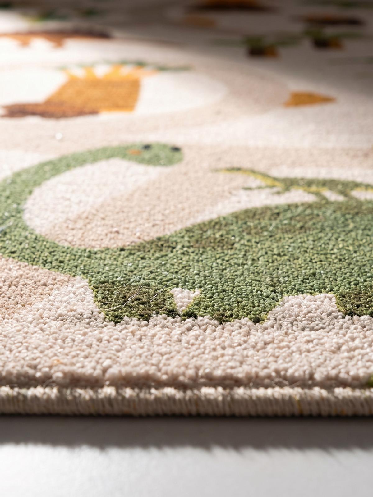 SPIELTEPPICH Waschbar TINO in Beige, mit Dino-Landschaft, 140 x 200 cm - Beige, Textil (200/140cm) - KADIMA DESIGN