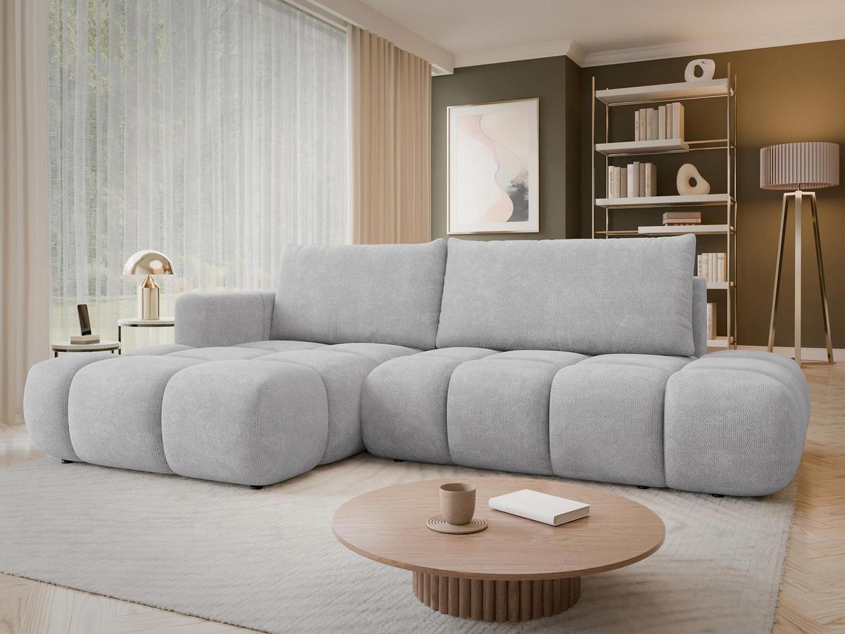 ECKSOFA Soffi, Seite: Links - Hellgrau/Schwarz, Holz/Kunststoff (283/166cm) - MIRJAN24